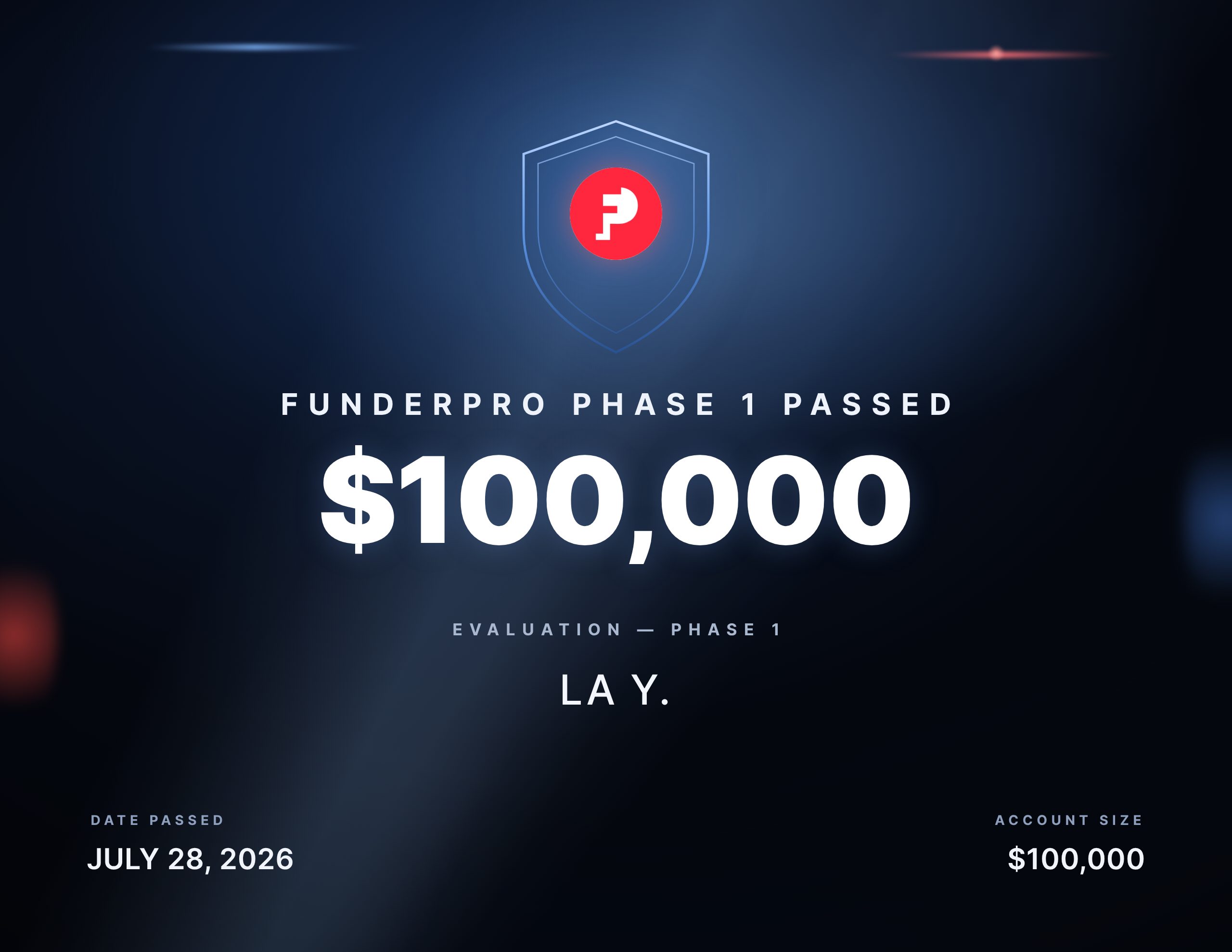 FunderPro Phase 1 Passed certificate