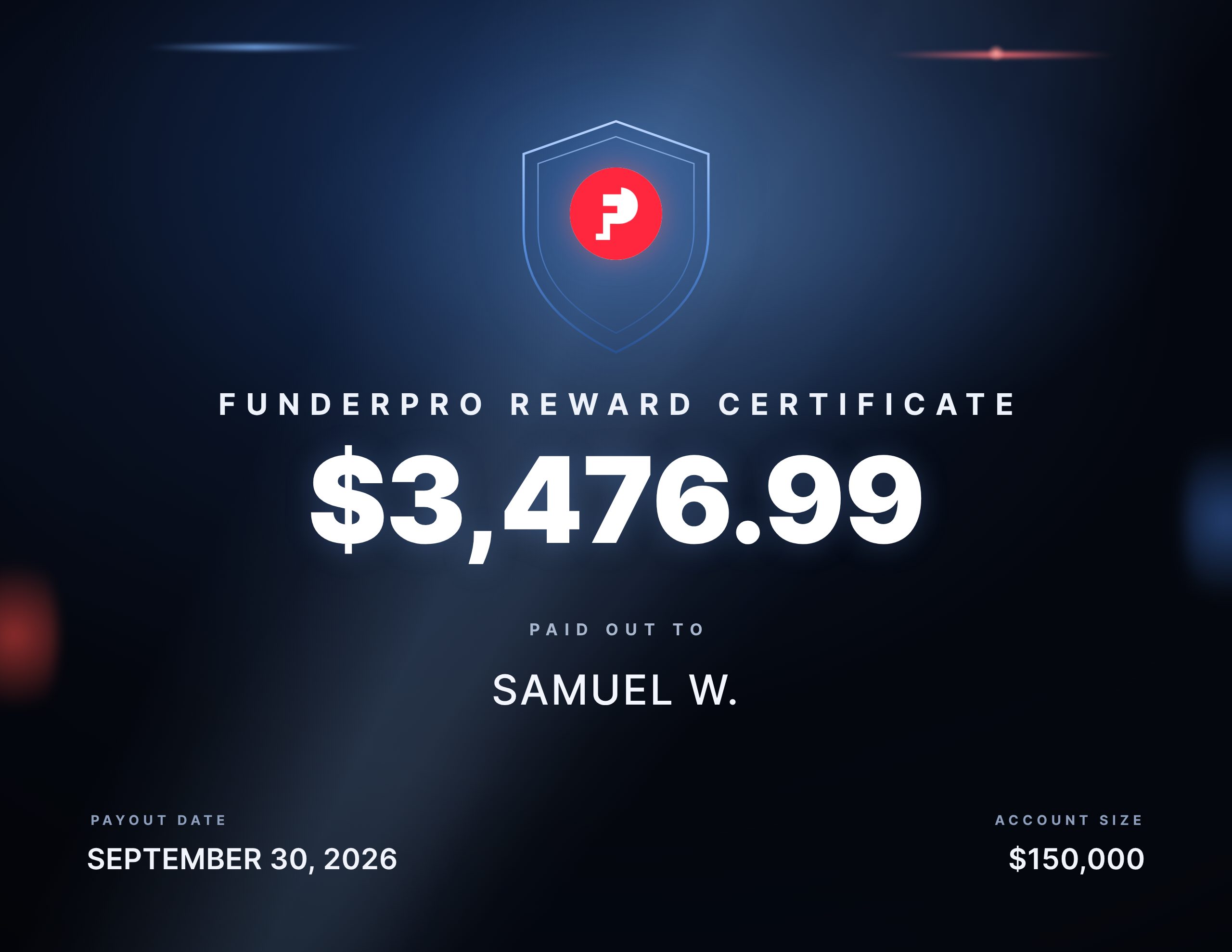 Recompensa de $3,476.99 pagada a Samuel W.