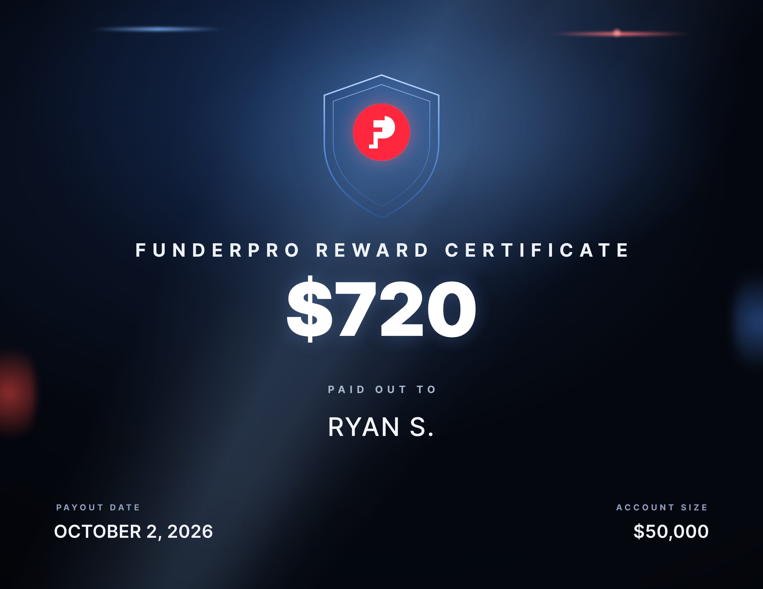 Recompensa de $720 pagada a Ryan S.