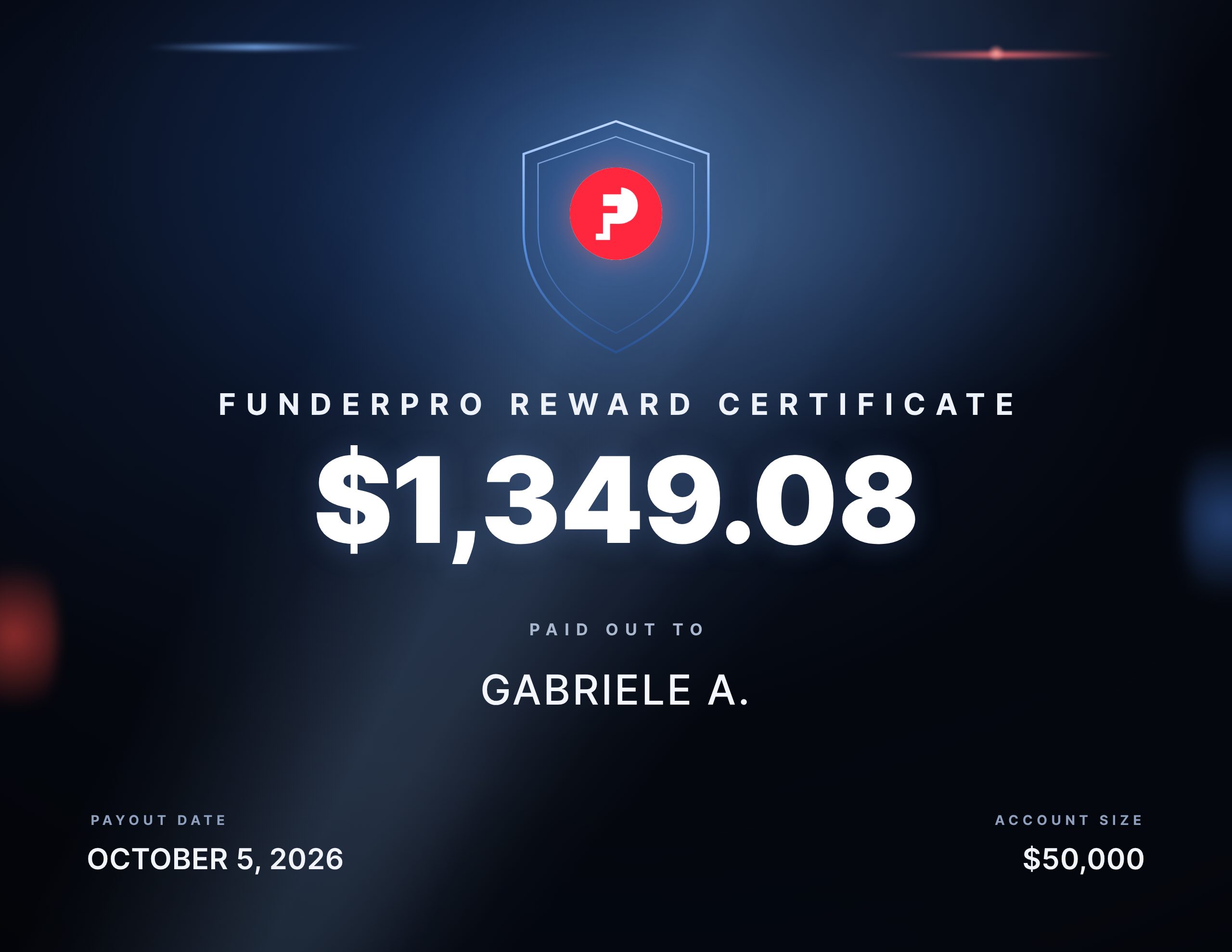 Recompensa de $1,349.08 pagada a Gabriele A.