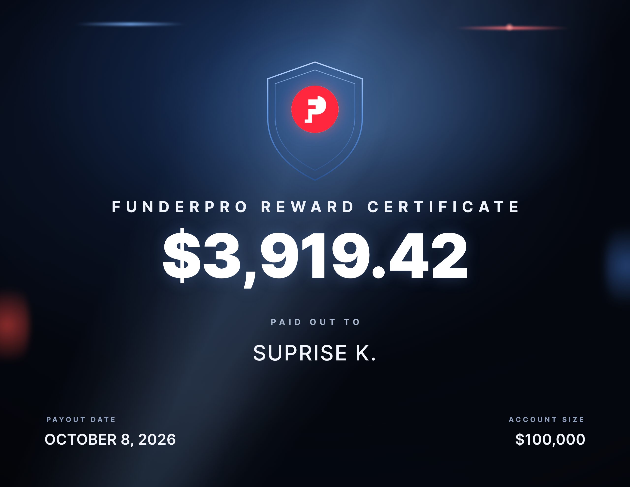 Recompensa de $3,919.42 pagada a Suprise k.