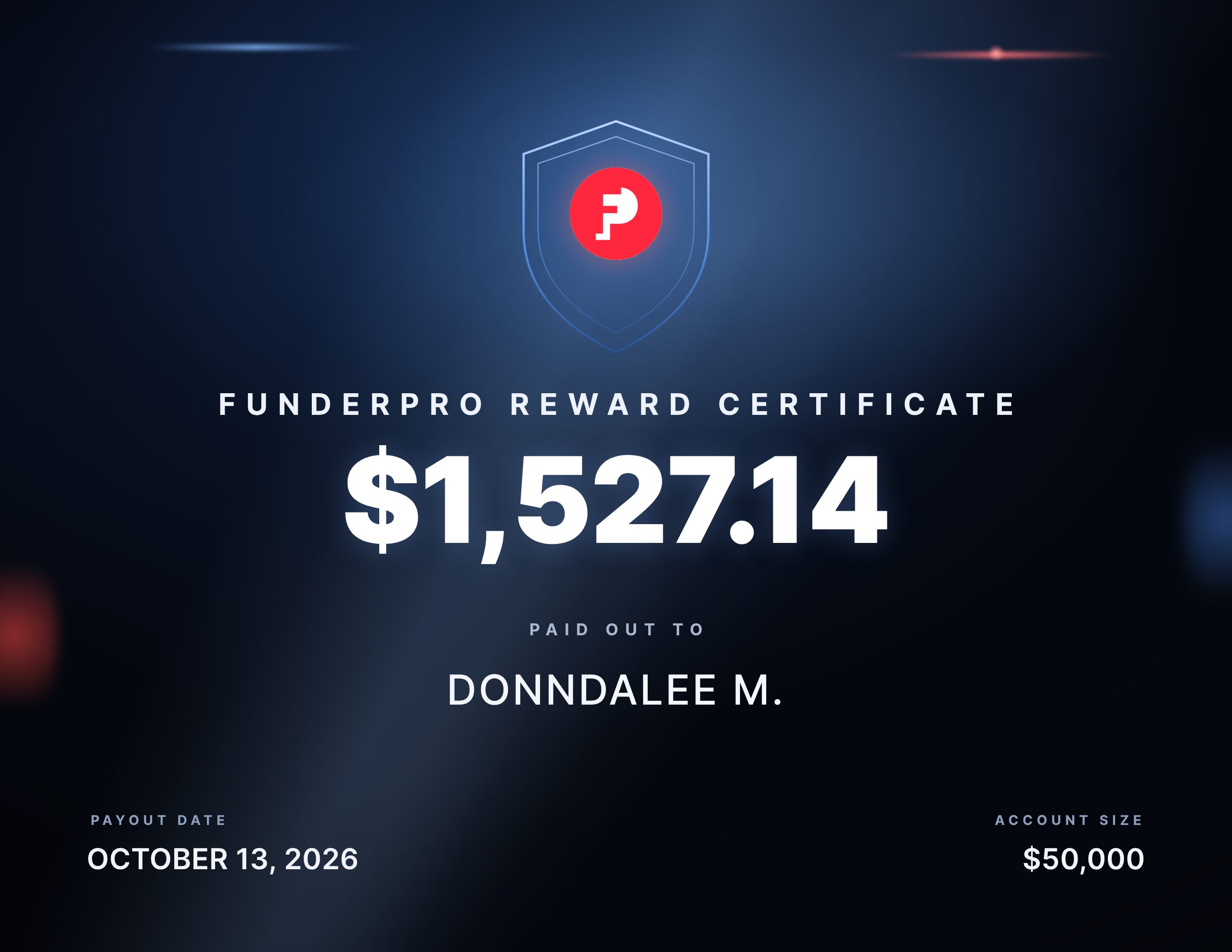 Recompensa de $1,527.14 pagada a Donndalee M.