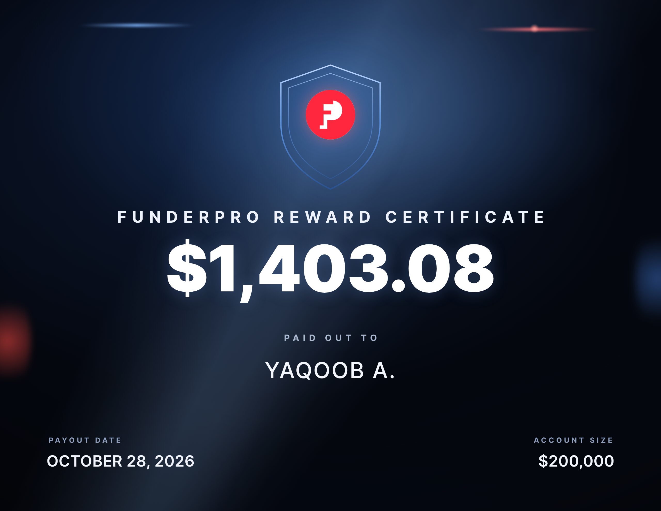 $1,403.08 reward paid out to Yaqoob A.
