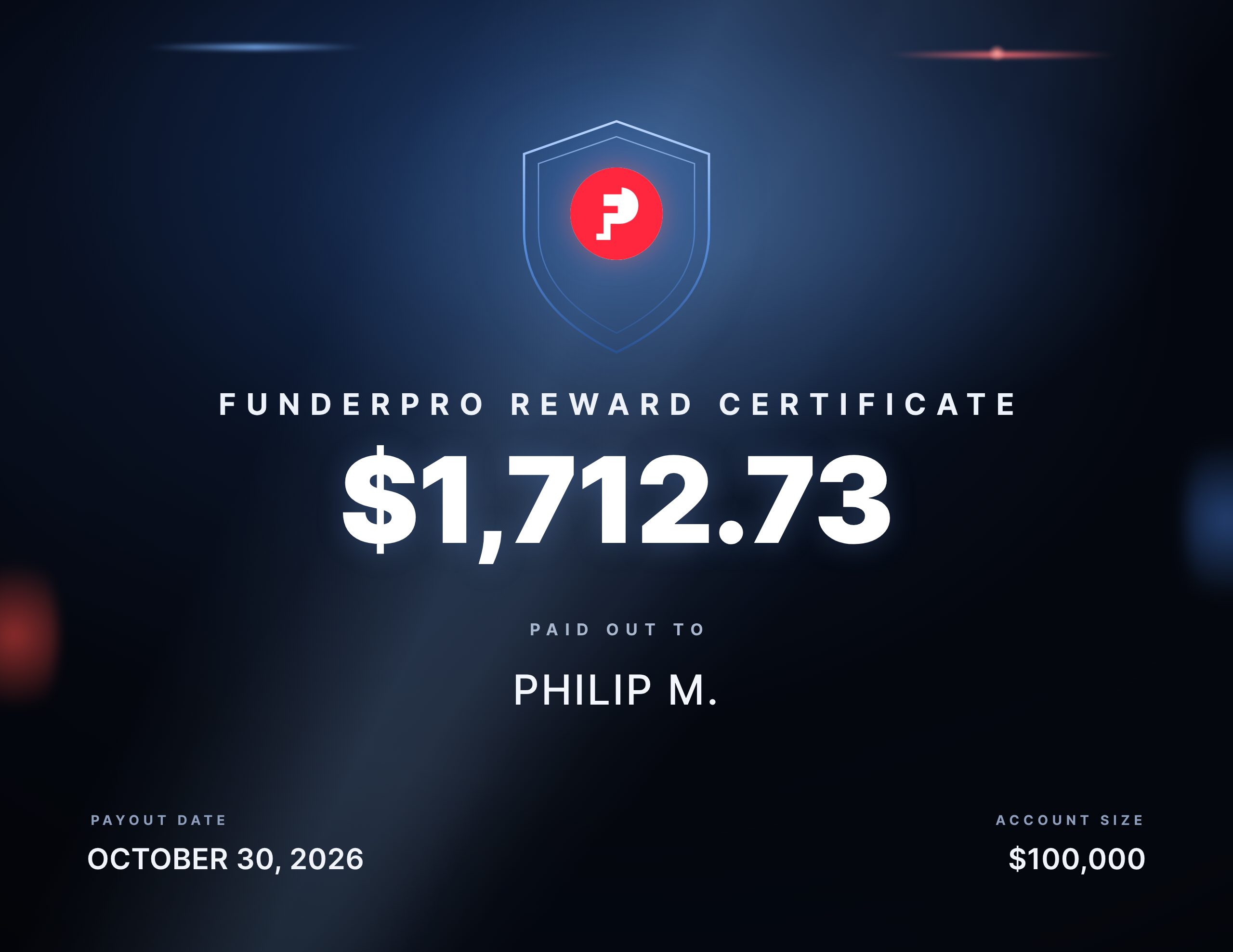 $1,712.73 reward paid out to Philip M.